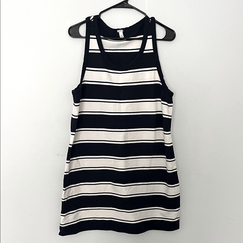 Striped Sleeveless Dress - Blue‎ and White